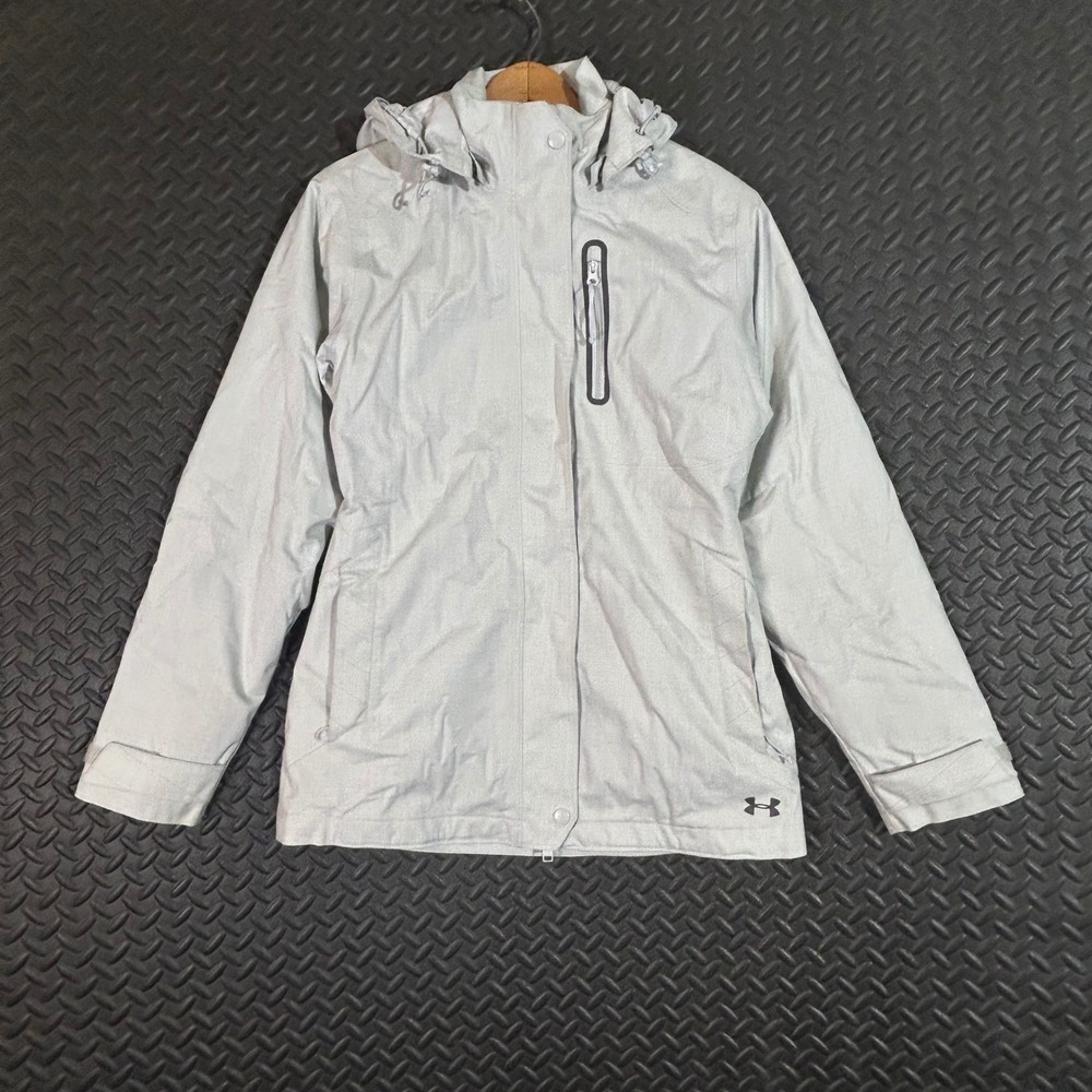 Under Armour UA Storm Gray Hooded Softshell Jacket Women's‎ XS Fleece Lined
